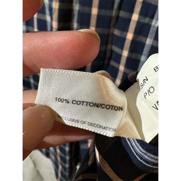 Cutter & Buck Men's Plaid Button-Up Shirt Blue Long Sleeve 2XT Career Workwear - Picture 8 of 8